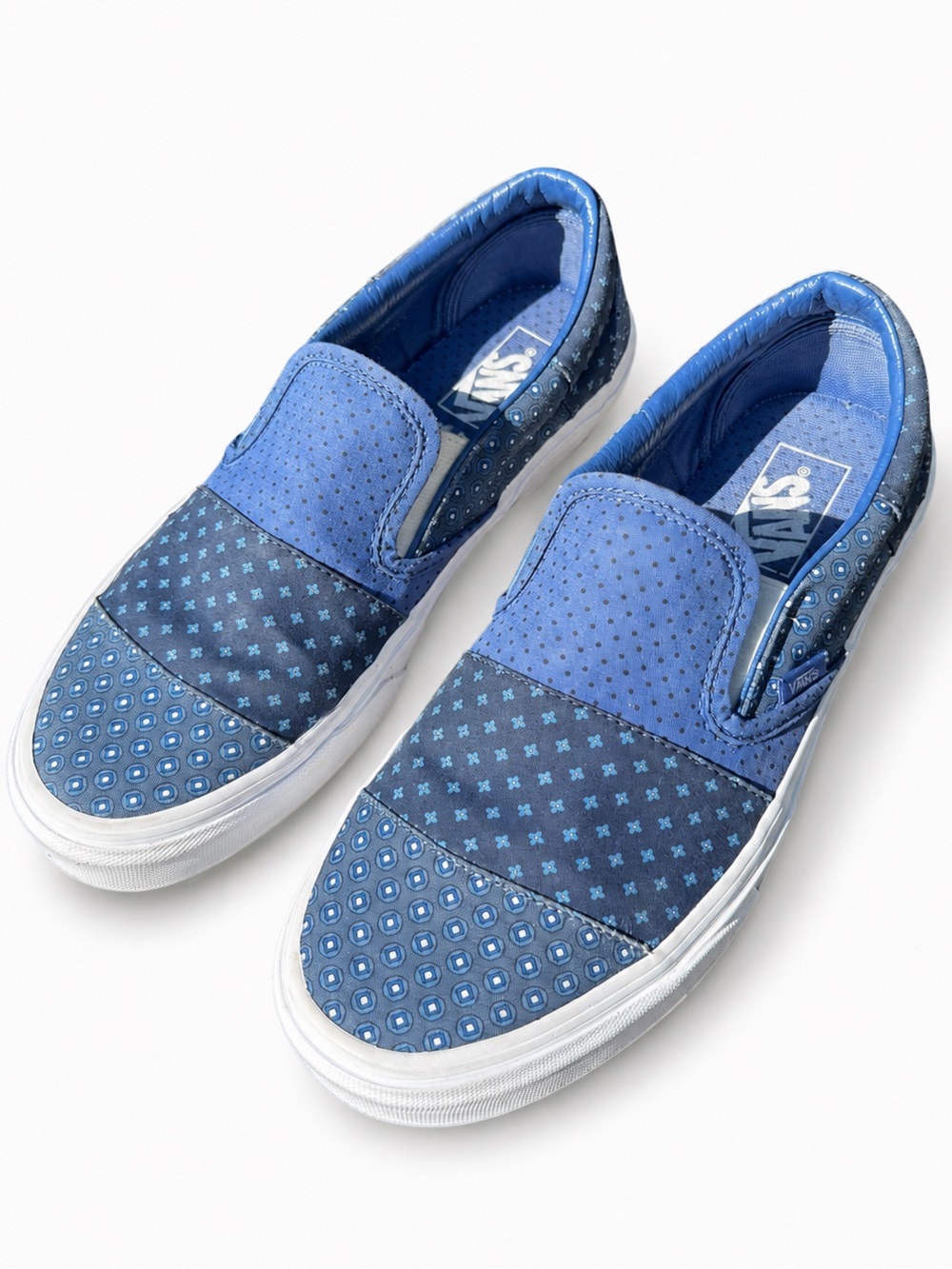 Vans Slip-On Trek Blue Geometric Pattern Sneakers Men’s 8 Women’s 9.5